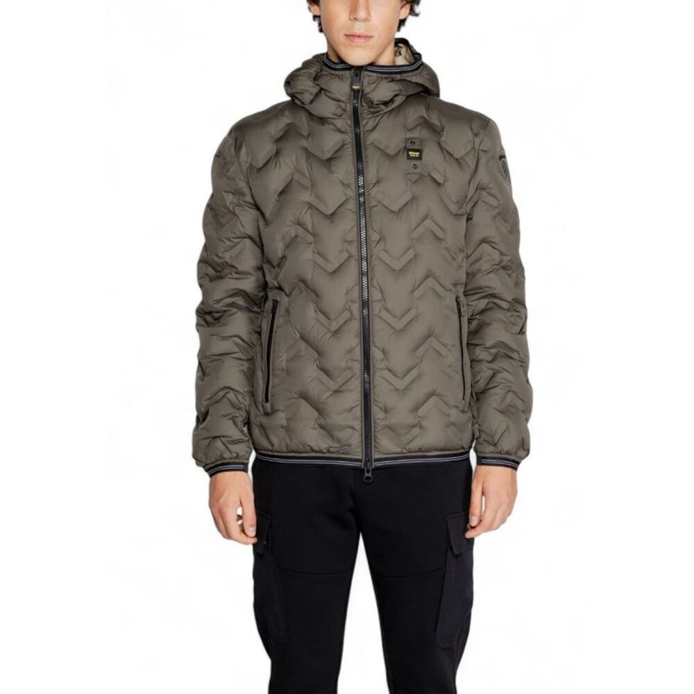 Blauer Bicolor Polyethylene Full-Length Men's Jacket